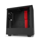 NZXT H510 Compact Gaming ATX Mid Tower Computer Case - Matte Black/Red