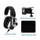EPOS H3 Hybrid White with GSA50 Headset Hanger and GSA15 Mouse Pad