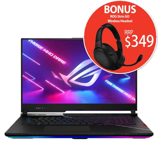 Asus ROG Strix SCAR 17 G733ZX-LL055W 17.3in WQHD 240Hz i9-12900H RTX3080Ti 32G 2TB Gaming Laptop with Free Asus ROG Strix GO 2.4 GHz Wireless Gaming Headset