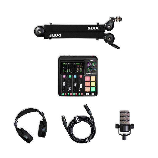 Rode RODECaster Duo Solo Podcasting Bundle with PodMic, Arm and Headphones