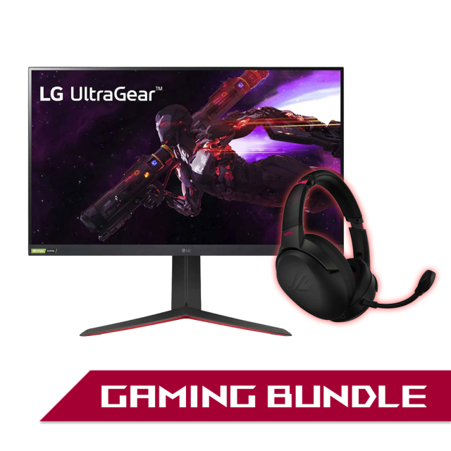 LG 32GP850 UltraGear Gaming Monitor with ASUS ROG Strix GO Wireless Gaming Headset 