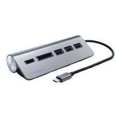Satechi USB-C Aluminium USB Hub & Card Reader - Space Grey ST-TCHCRM