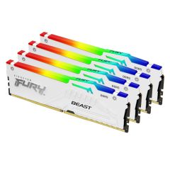 Kingston FURY Beast White RGB XMP 128GB DDR5-5600 Memory [KF556C40BWAK4-128]