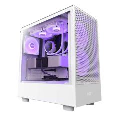 NZXT H5 Flow RGB Tempered Glass Mid-Tower ATX Case - White [CC-H51FW-R1]