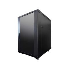 LDR Assembled 18U Server Rack CabinetGlass Door 1x 8-Port PDU 1x 4-Way Fan 2x Fixed Shelves