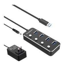 Simplecom CH345PS Aluminium 4-Port USB 3.0 Hub [CH345PS]