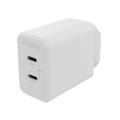 Mophie 45W Dual Port USB-C PD GaN Wall Charger - White