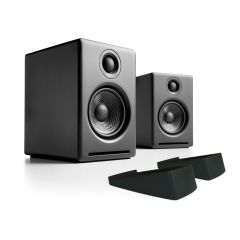 Audioengine A2+ Wireless Speakers with DS1 Desktop Stands Bundle - Black