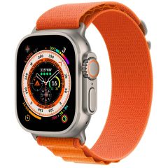 Apple Watch Ultra GPS + Cellular - 49mm Titanium Case with Orange Alpine Loop MNHH3ZP/A