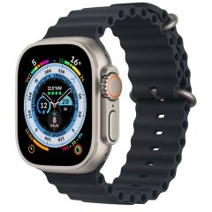 Apple Watch Ultra GPS + Cellular - 49mm Titanium Case with Midnight Ocean Band MQFK3ZP/A
