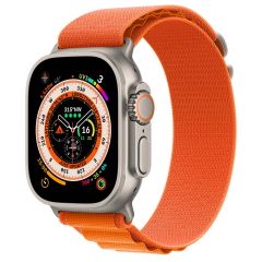 Apple Watch Ultra GPS + Cellular - 49mm Titanium Case with Orange Alpine Loop - Medium MQFL3ZP/A