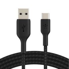 Belkin Boost Charge 2m USB-A to USB-C Braided Cable - Black [CAB002BT2MBK]