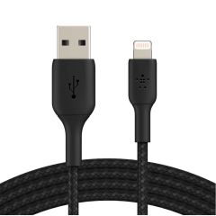 Belkin BoostCharge 2m Lightning to USB-A Braided Cable - Black [CAA002BT2MBK]