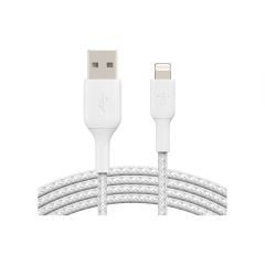 Belkin BoostCharge 1m Lightning to USB-A Braided Cable - White [CAA002BT1MWH]