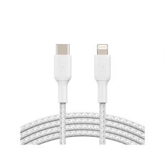 Belkin USB-C To Lightning Charge Cable 1m Braided - White [CAA004BT1MWH]