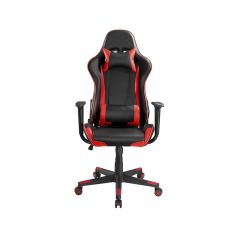 Brateck PU Leather Gaming Chairs with Headrest and Lumbar Support - BLK Red [CH06-12]