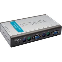 D-Link DKVM-4K 4-Port KVM Keyboard-Video-Mouse Switch - 2x Cables included