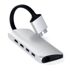 Satechi 8 Port USB-C Dual Multimedia Adapter Hub - Silver