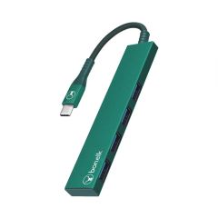 Bonelk Long-Life USB-C to 4 Port USB 3.0 Slim Hub - Green