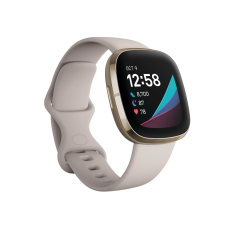 Fitbit Sense Advanced Health Smartwatch - Lunar White/Soft Gold