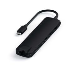 Satechi USB-C Slim Multiport with Ethernet Adapter - Black