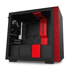 NZXT H210i Smart Mini ITX Gaming Computer Case - Matte Black/Red