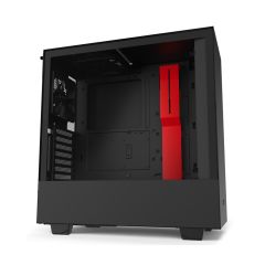 NZXT H510i Smart Compact Gaming ATX Mid Tower Computer Case - Matte Black/Red