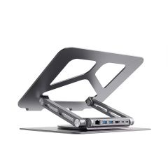 mbeat Stage S12 Rotating Laptop Stand with USB-C Docking Station [MB-STD-S12GRY]