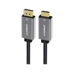 mbeat Tough Link 1.8m 4K/60Hz Display Port to HDMI Cable - Space Grey