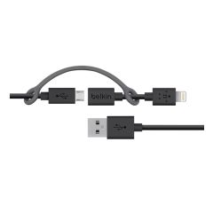 Belkin Micro USB Cable + Lightning Adapter 0.9m Black