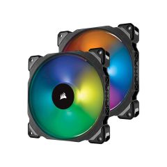 Corsair ML140 PRO RGB LED 140mm Magnetic Levitation Fan - 2 Pack with Controller