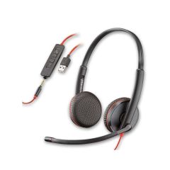 Plantronics/Poly Blackwire 3225 Standard USB-A Stereo 3.5mm duo Corded UC Headset