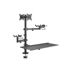Brateck POS Mounting Solution for Dual Screens w/ Keyboard Tray [PMM-02LD]