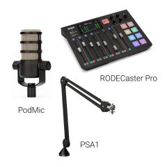 Bundle - RODE RODECaster Pro with PodMic and PSA1 Boom Arm