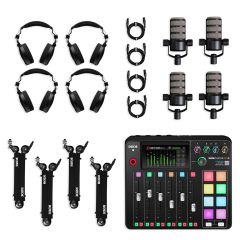 Rode RODECaster Pro II 4-Person Podcasting Bundle with PodMic, Arm and Headphones
