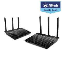 Asus RT-AC67U AiMesh AC1900 Whole Home WiFi System Twin Pack