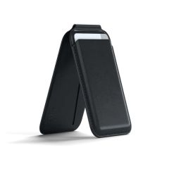 Satechi Vegan-Leather Magnetic Wallet Stand for iPhone - Black