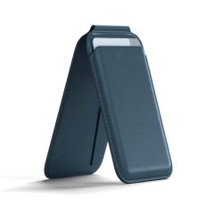 Satechi Vegan-Leather Magnetic Wallet Stand for iPhone - Blue