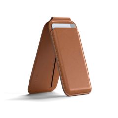 Satechi Vegan-Leather Magnetic Wallet Stand for iPhone - Brown