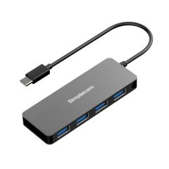 Simplecom CH320 Ultra Slim Aluminium USB 3.1 USB-C To 4-Port USB 3.0 Hub - Black [CH320-BLACK]