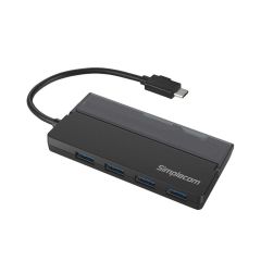 Simplecom CH330 Portable USB-C to 4-Port USB-A USB3.2 Hub - Black [CH330-BLK]