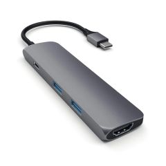 Satechi Slim Multi-Port USB-C Hub Adapter V2 w/ 4K HDMI USB PD - Space Grey