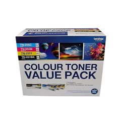 Brother TN-251BK and TN255 Colour Laser Toner Value Pack. CMYK 8AE00003