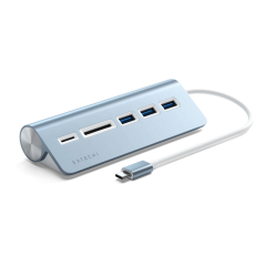 Satechi USB-C Aluminium USB Hub & Card Reader - Blue ST-TCHCRB