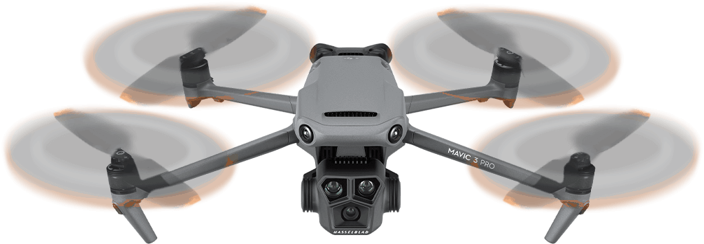 Flying DJI Mavic 3 Pro drone